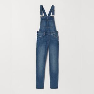 H&M Medium Wash Overalls with Stretch, Side Zip, Women's 10